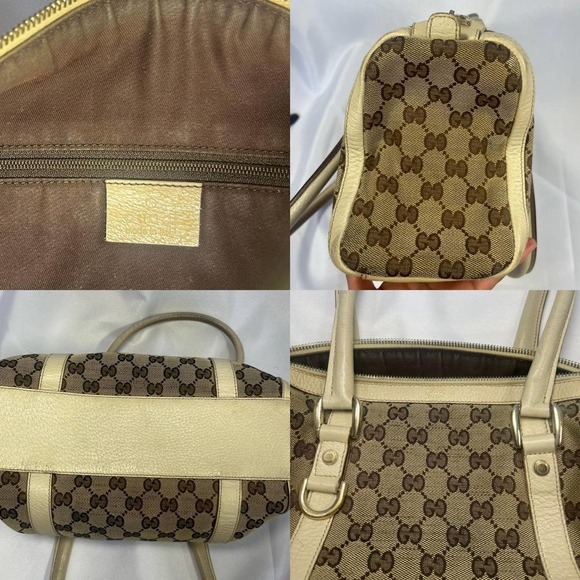 Authentic White Gucci Monogram Boston Bag - Picture 3 of 4